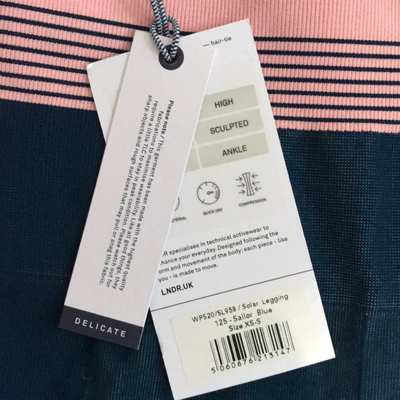 NWT LNDR Solar Legging, Sailor Blue, XS/S - Picture 3 of 4